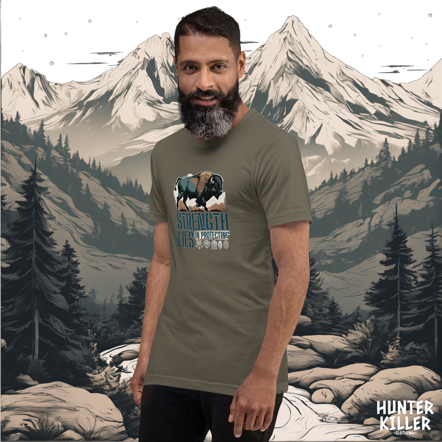 GREEN BISON TEE