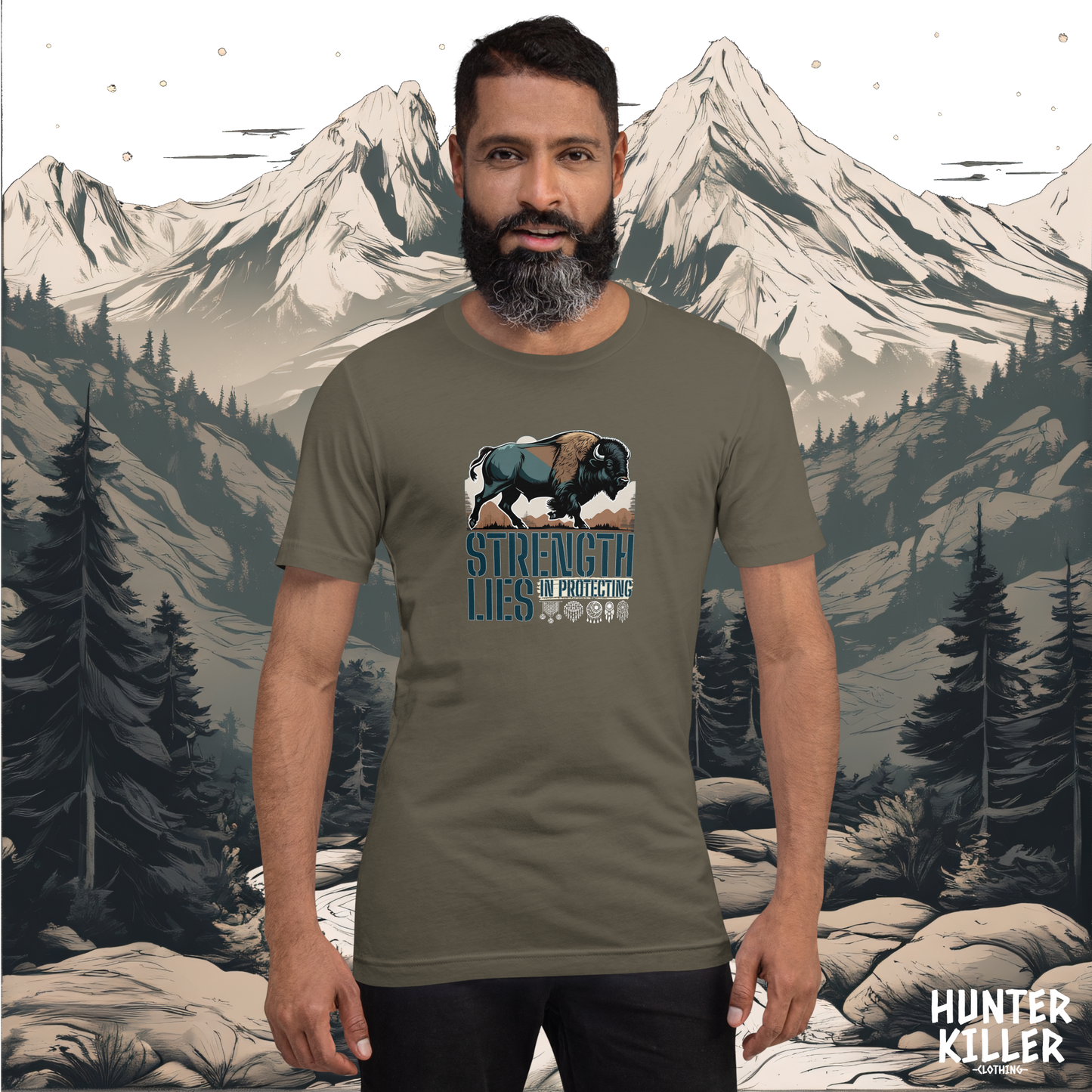 GREEN BISON TEE