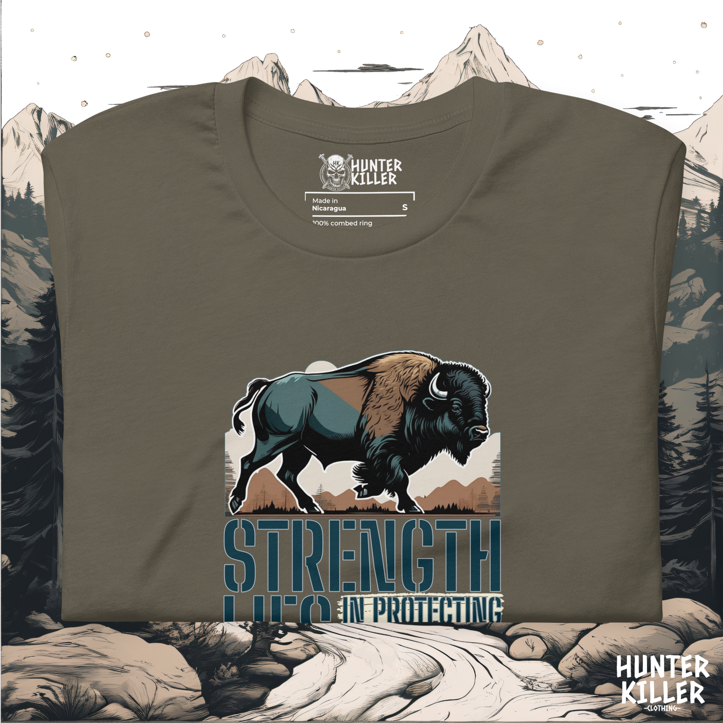 GREEN BISON TEE